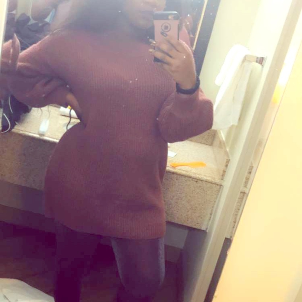 Balloon sleeve off the shoulder sweater